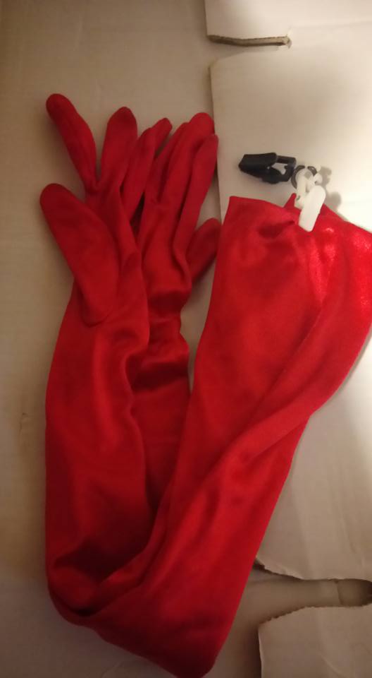 Cosmic Lys Rytmisk Handsker. Lange i røde . One size..