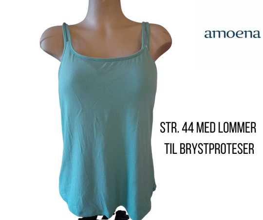 Amoena Top i flere farver med indbygget lommer til brystproteser. 