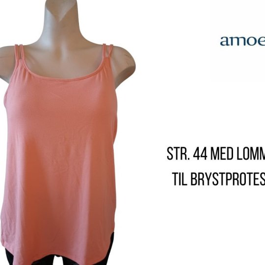 Amoena Top i flere farver med indbygget lommer til brystproteser. 