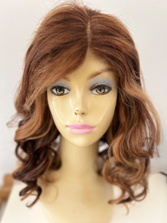Paryk i ægte hår med flot mix og lacefront glueless